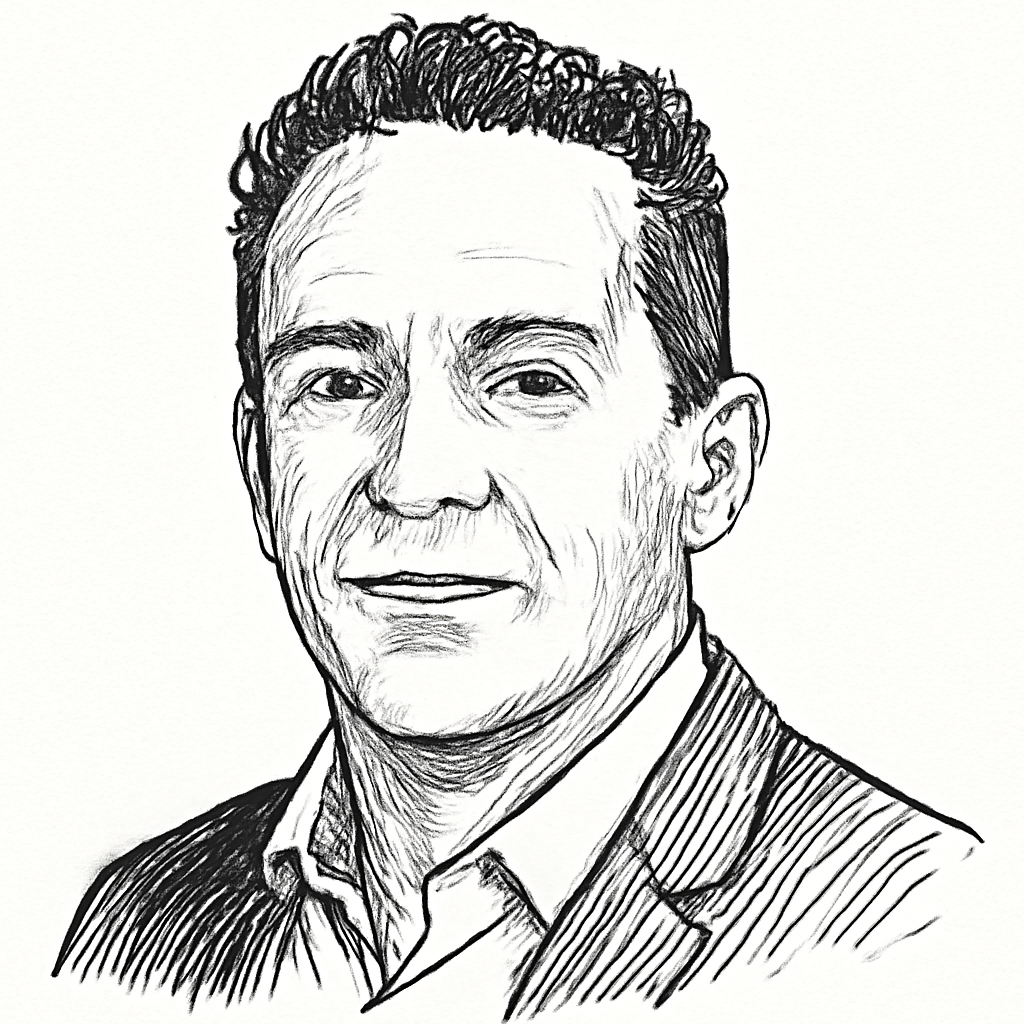 Drawn portrait of Steve Rog