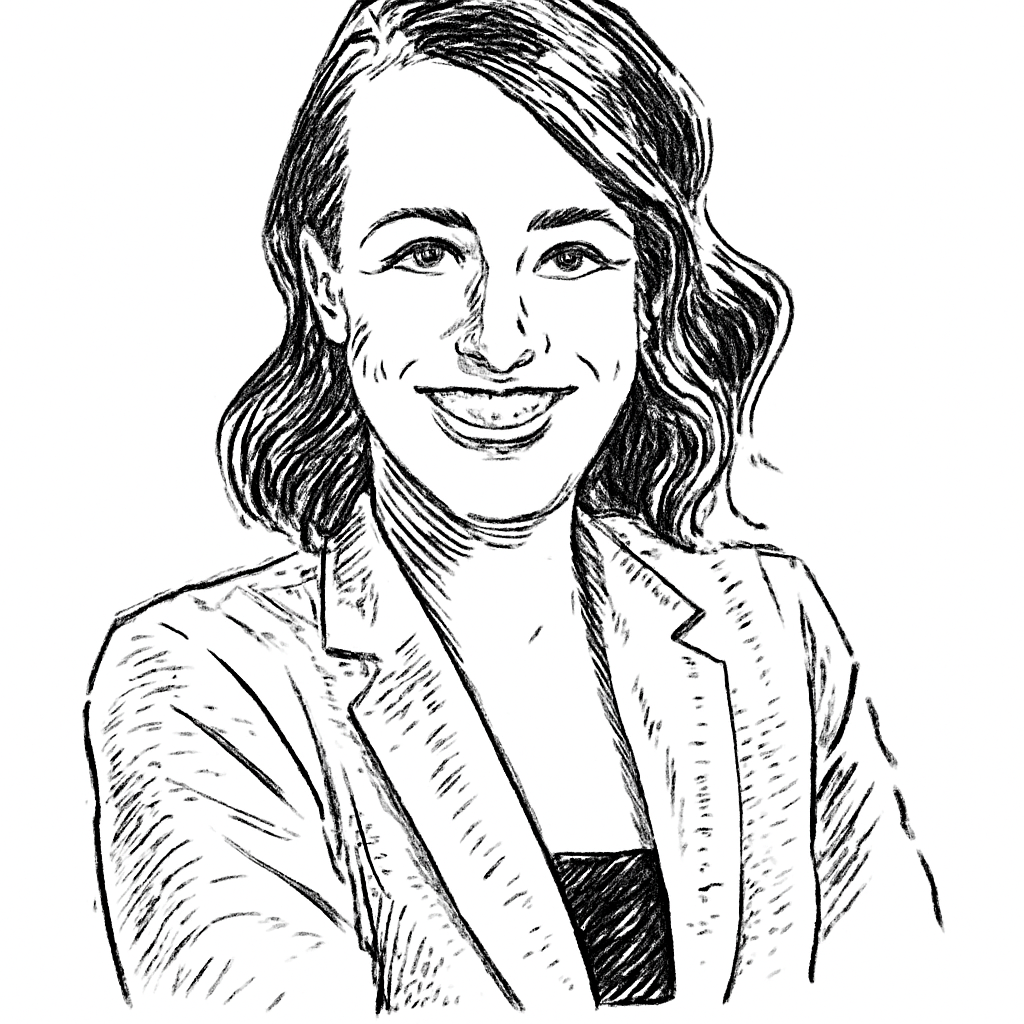 Drawn portrait of Maureen Trantham