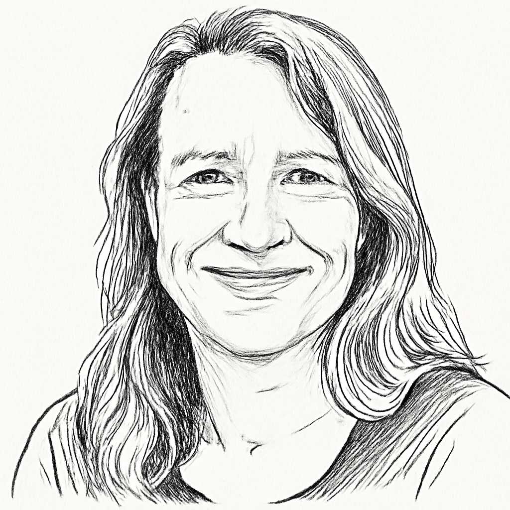 Drawn portrait of Yolande Wright