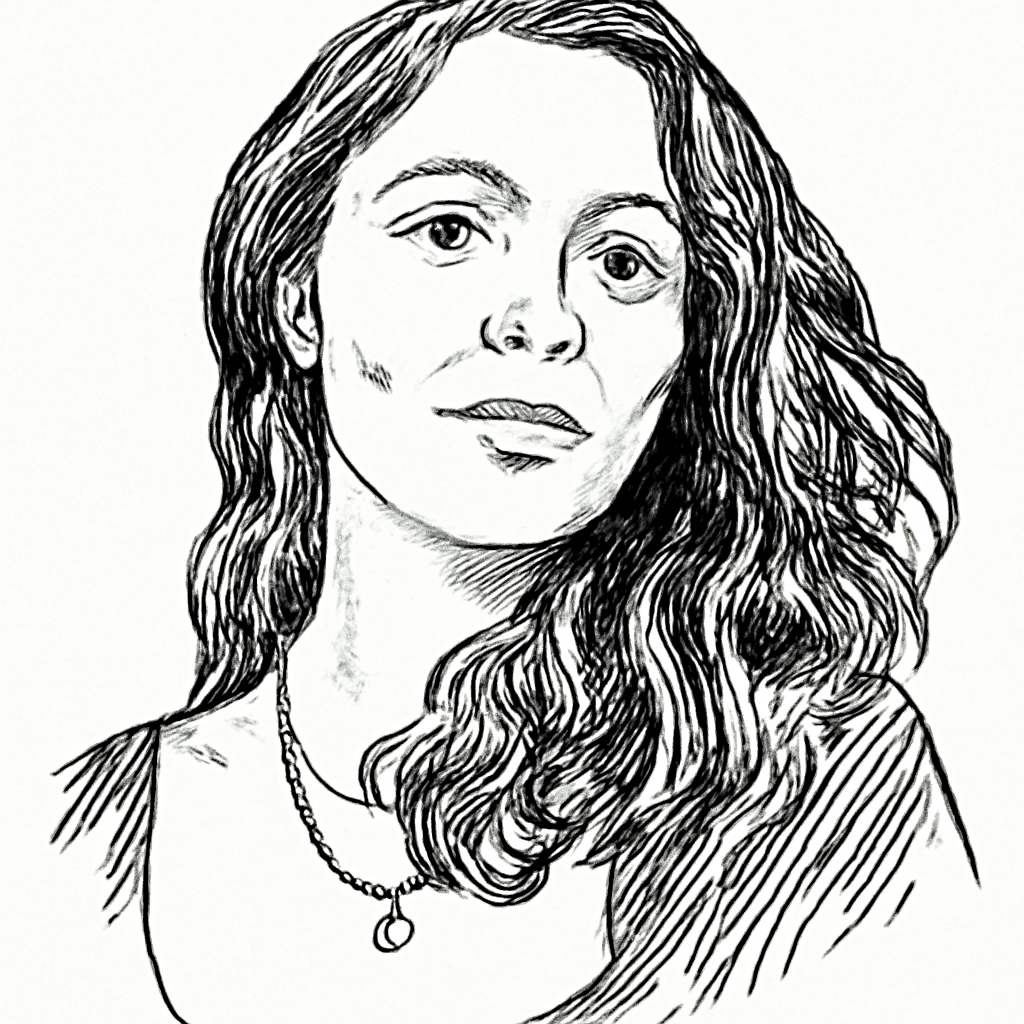 Drawn portrait of Gabrielle Alicino