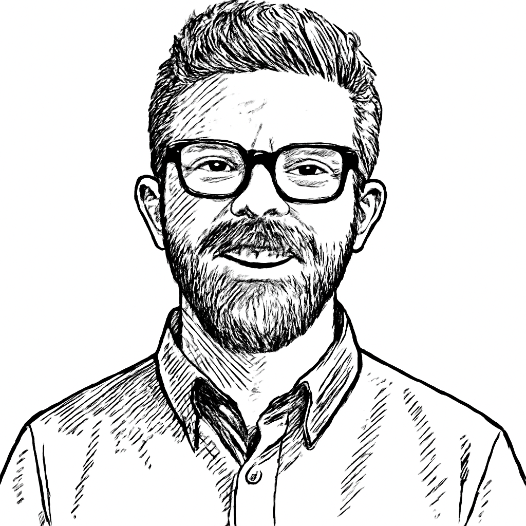 Drawn portrait of Dustin Palmer