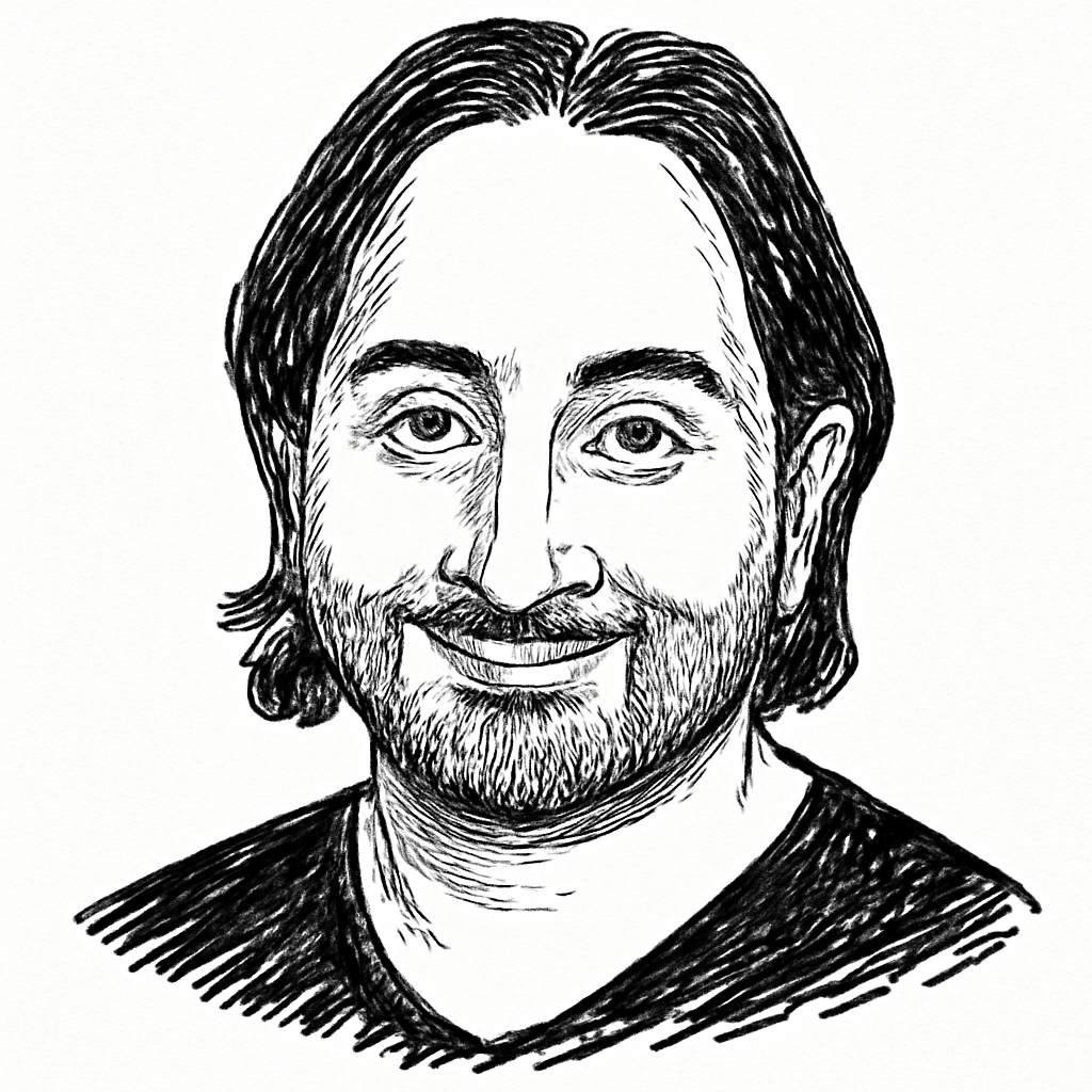Drawn portrait of Hemant Taneja
