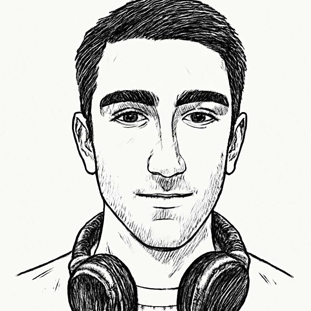 Drawn portrait of Maxime Borges
