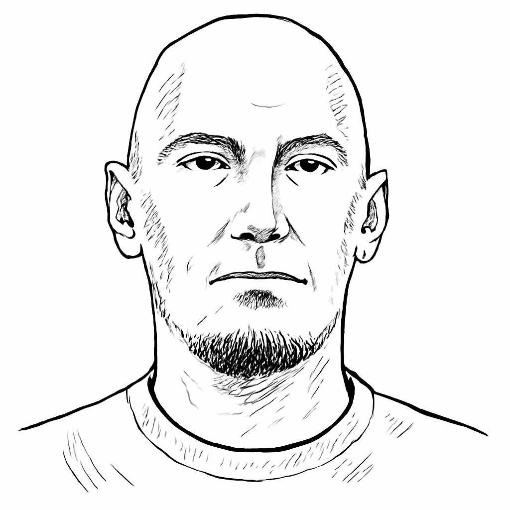 Drawn portrait of Maksym Bezus