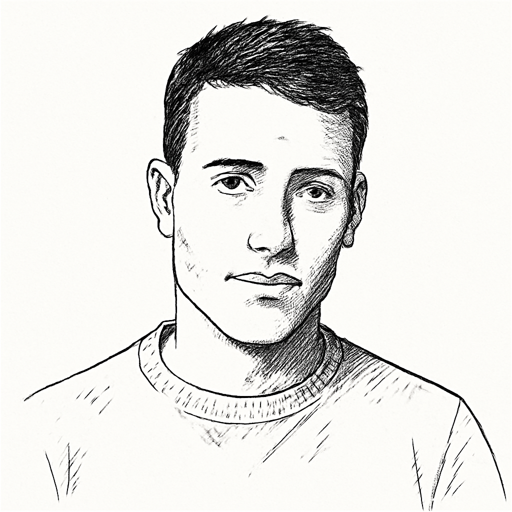Drawn portrait of Jeremy Canade