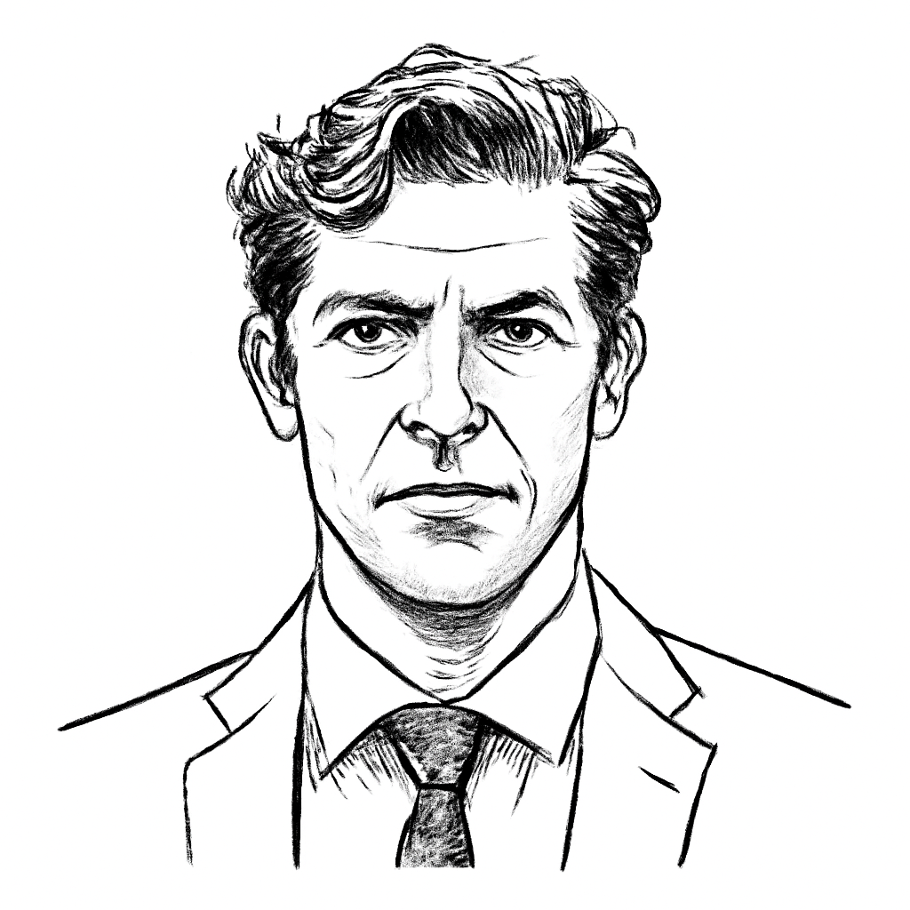 Drawn portrait of Preston Bottomy