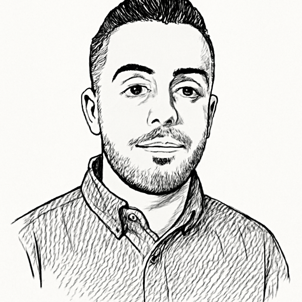 Drawn portrait of Daniel Martinez