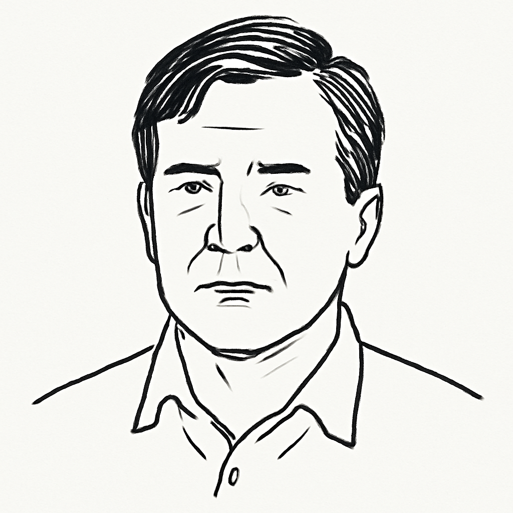 Drawn portrait of Alfonso Rubio