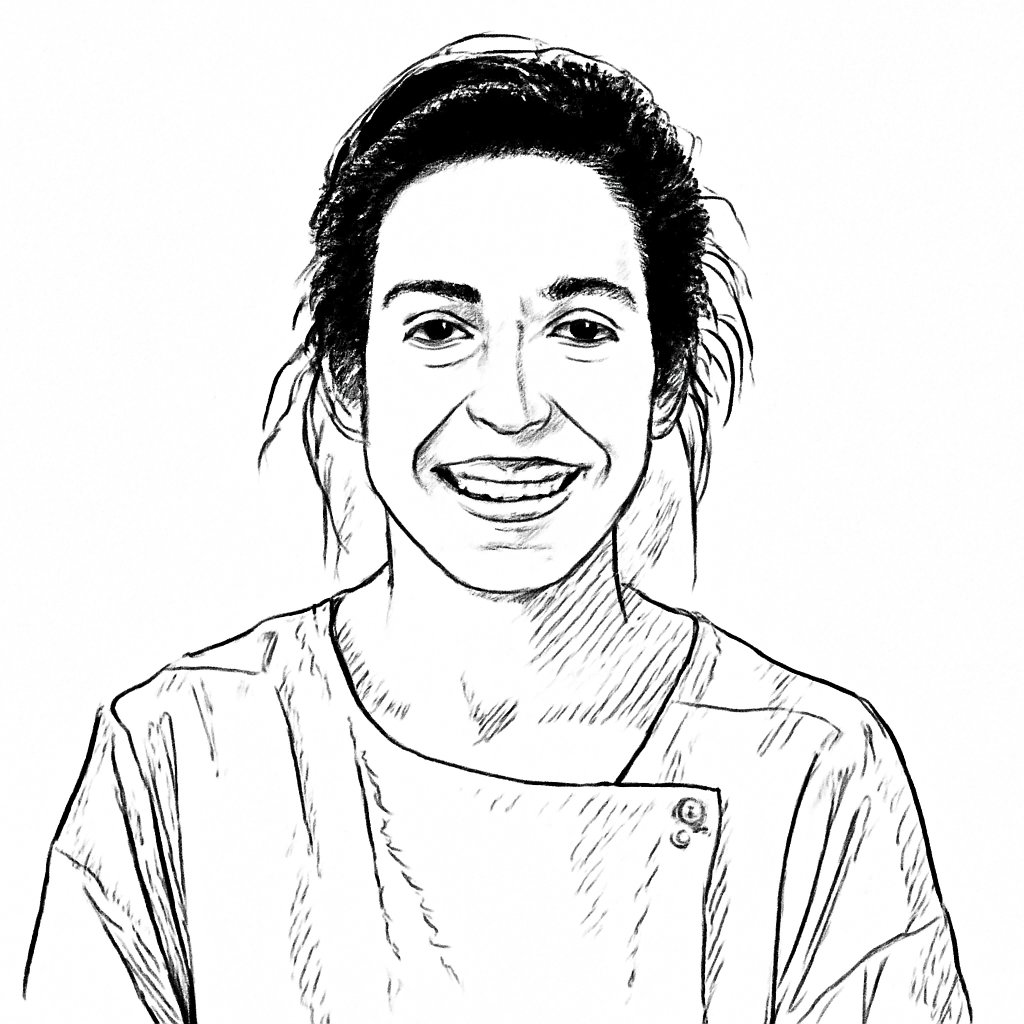 Drawn portrait of Marta García