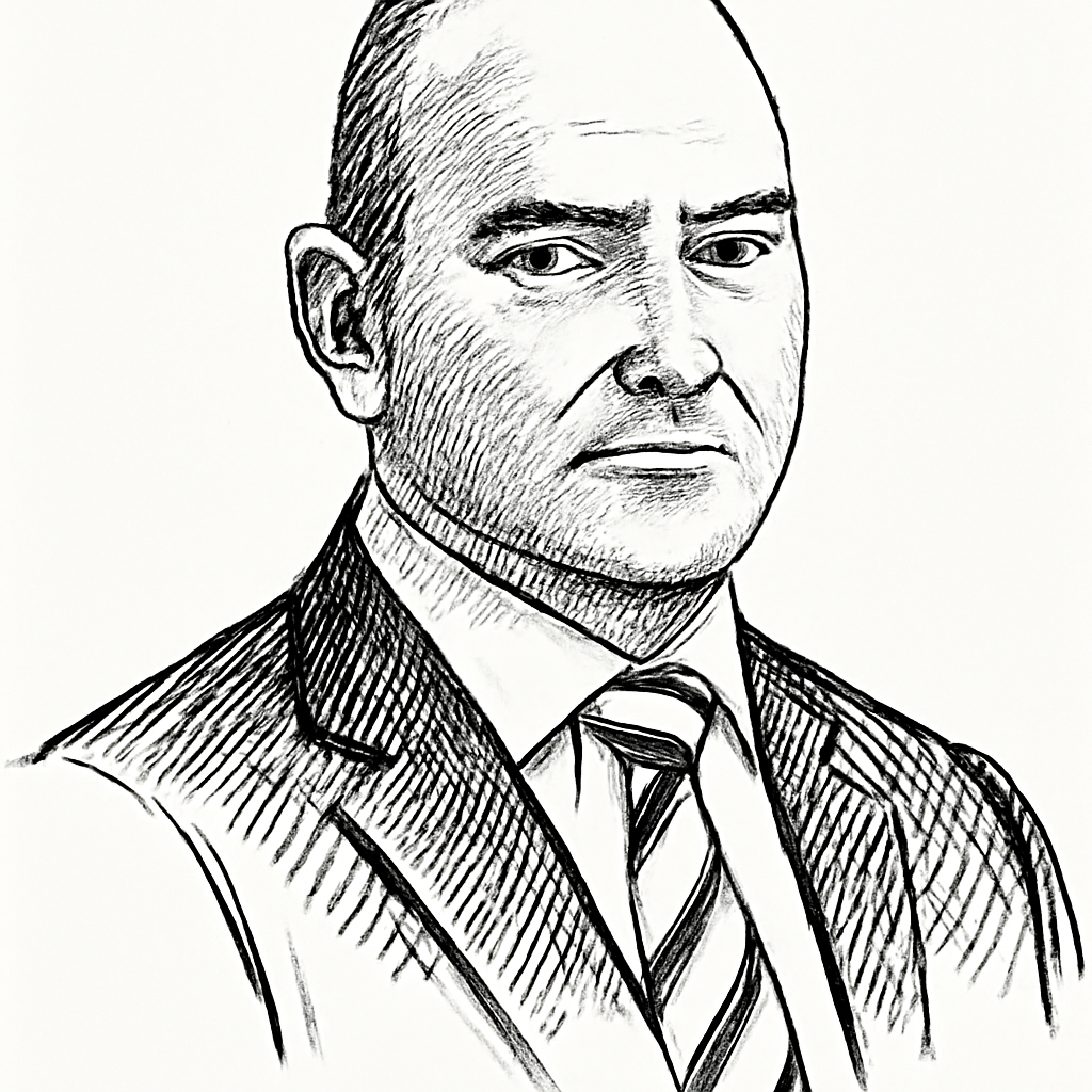 Drawn portrait of James Mackey