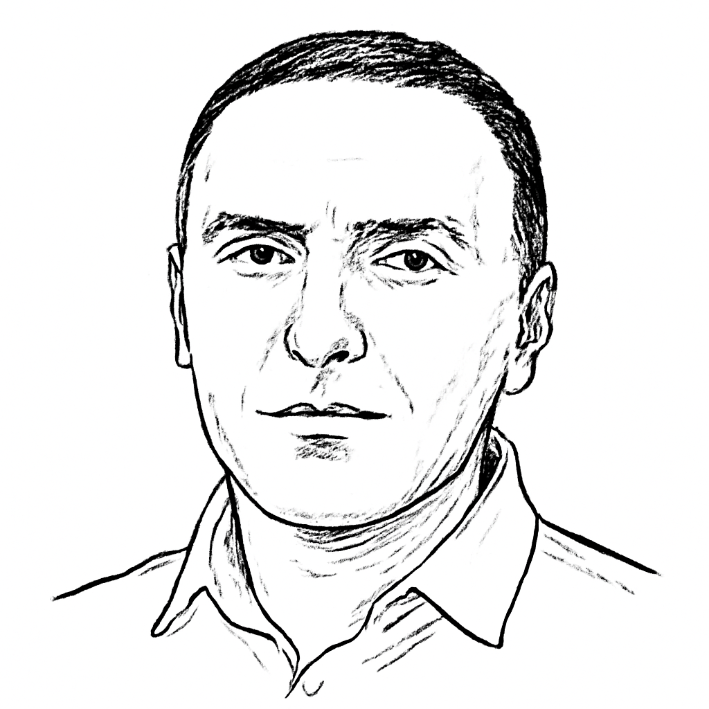 Drawn portrait of Paul Dinkin