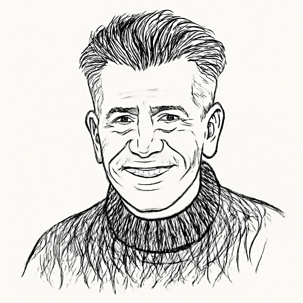 Drawn portrait of Michael Meredith