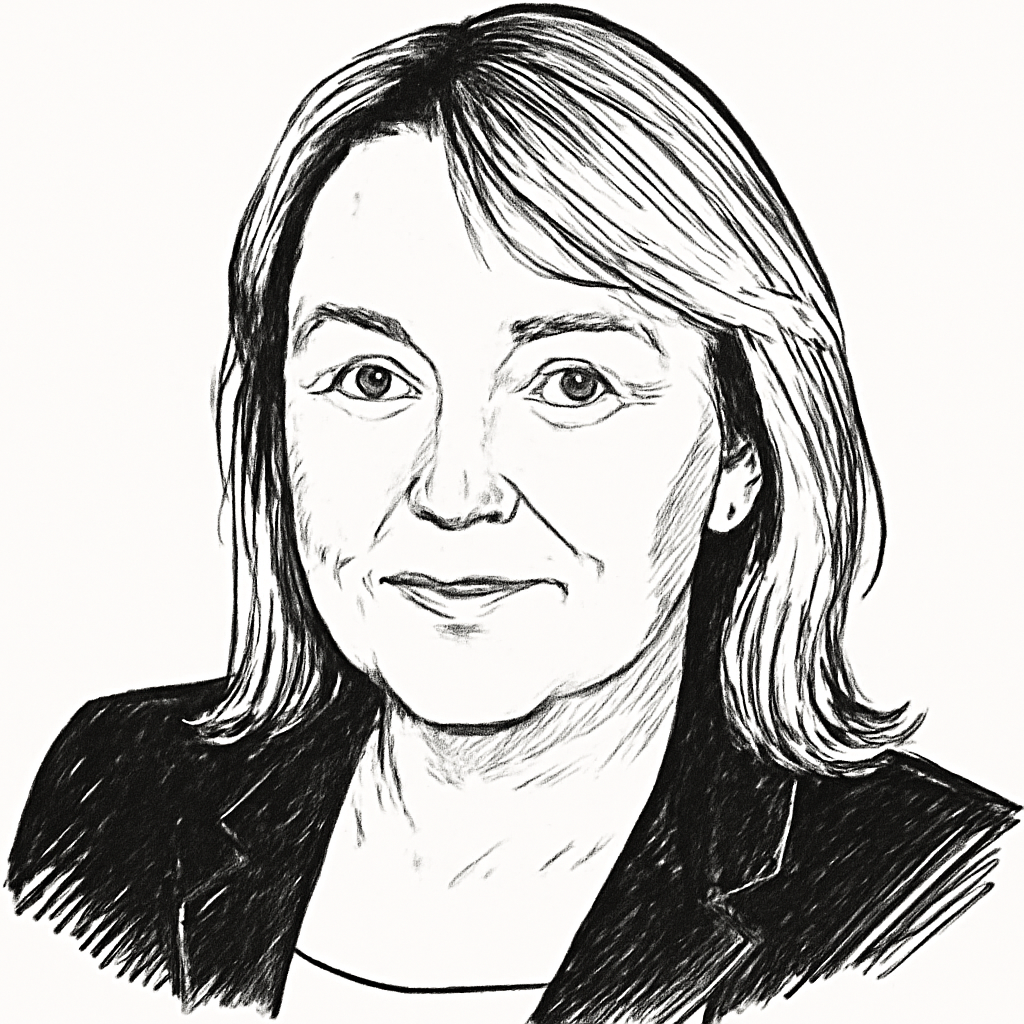 Drawn portrait of Caroline Righton