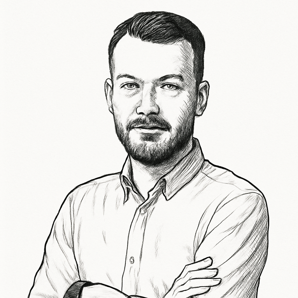 Drawn portrait of Roman Bugaev