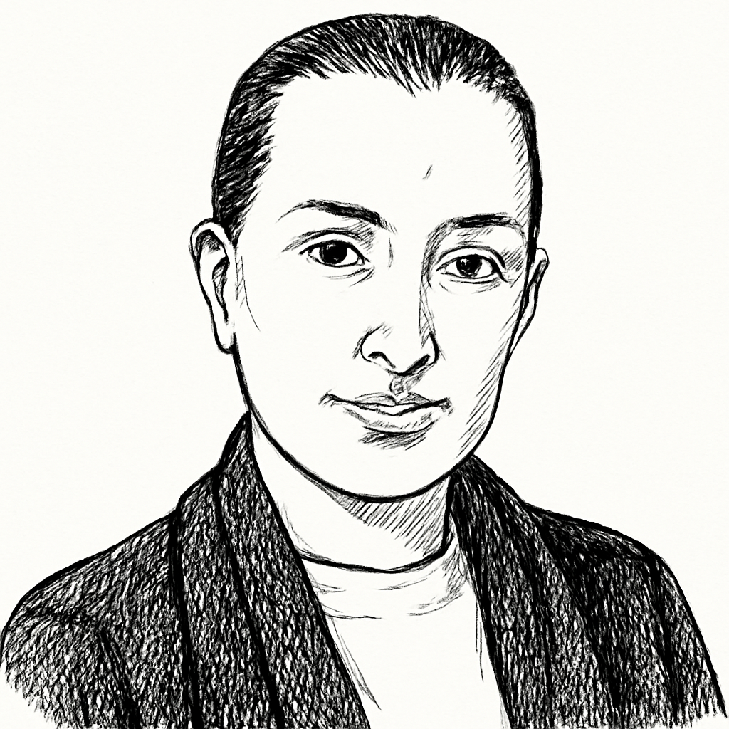 Drawn portrait of Tamara Orlova