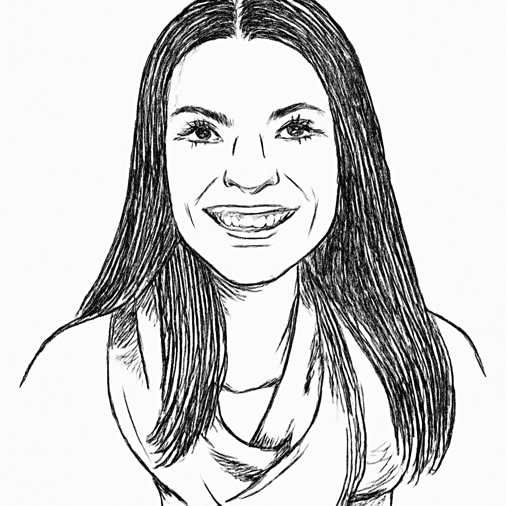 Drawn portrait of Samantha Wannemacher