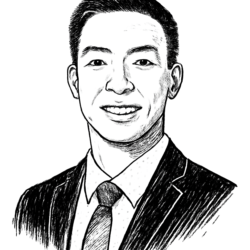 Drawn portrait of Ben Shiau