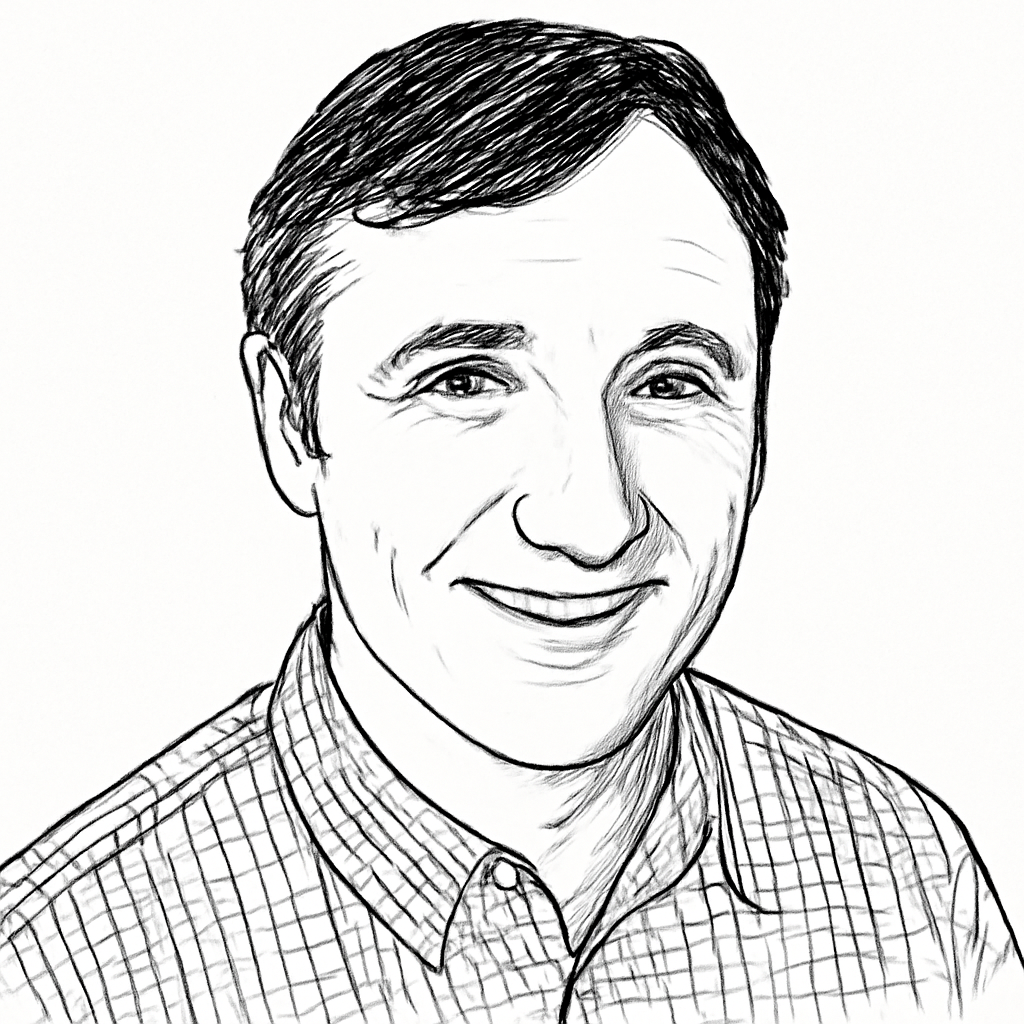 Drawn portrait of Aaron Schur