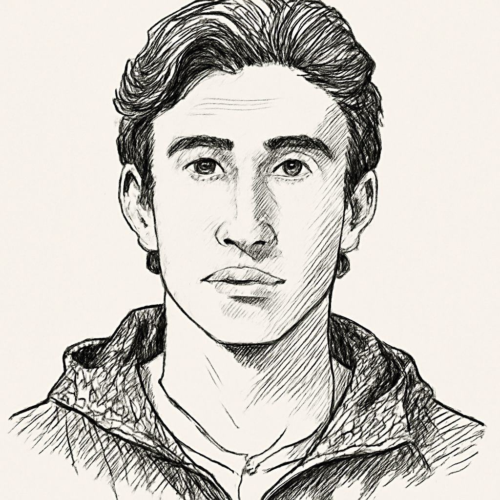 Drawn portrait of Andres Villarreal