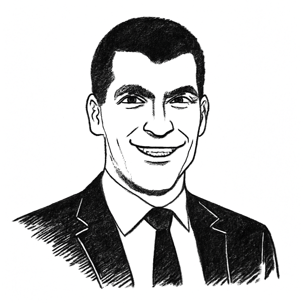 Drawn portrait of Ben Kaye