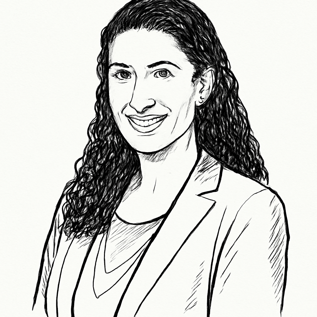 Drawn portrait of Rebekah Wahba