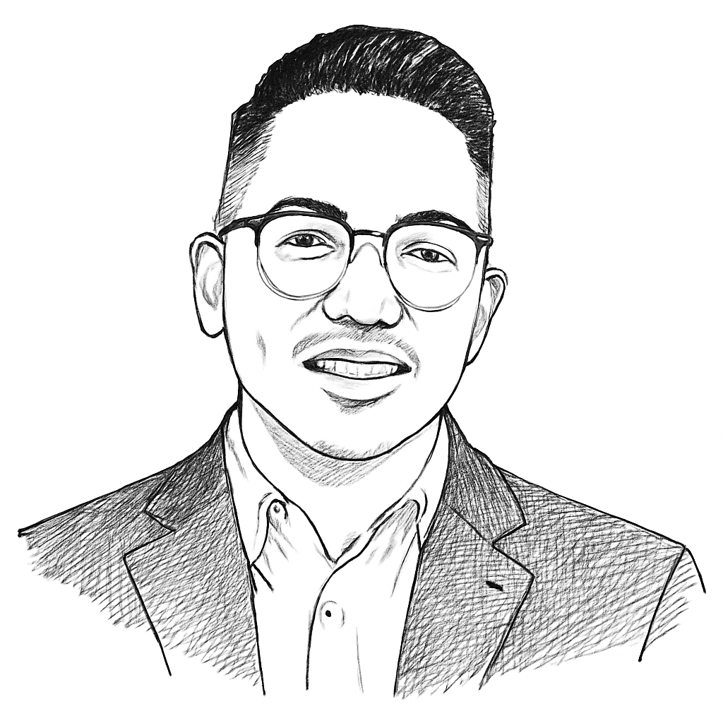 Drawn portrait of Steven Kim