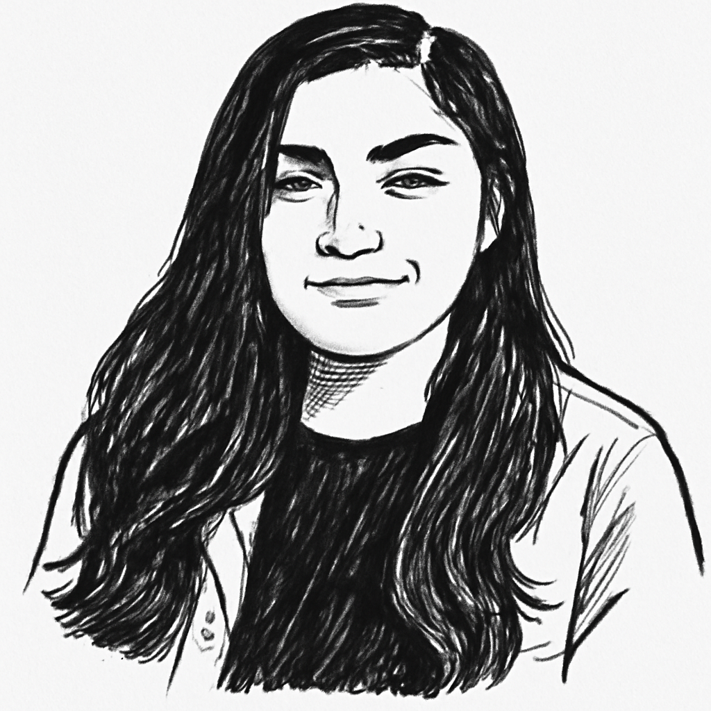 Drawn portrait of Niki Nguyen