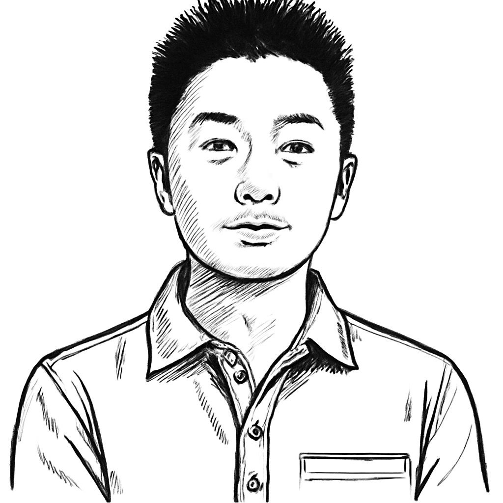Drawn portrait of Bing Wu