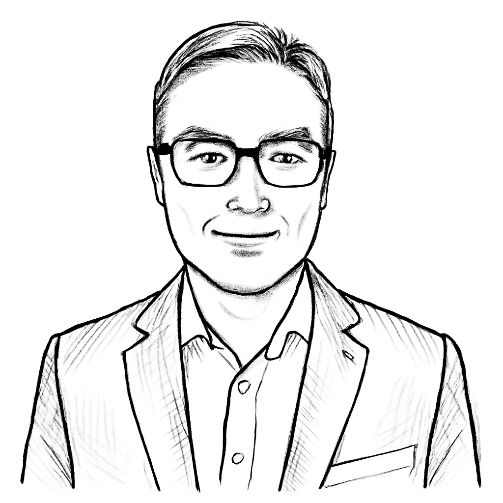Drawn portrait of Grant Jones