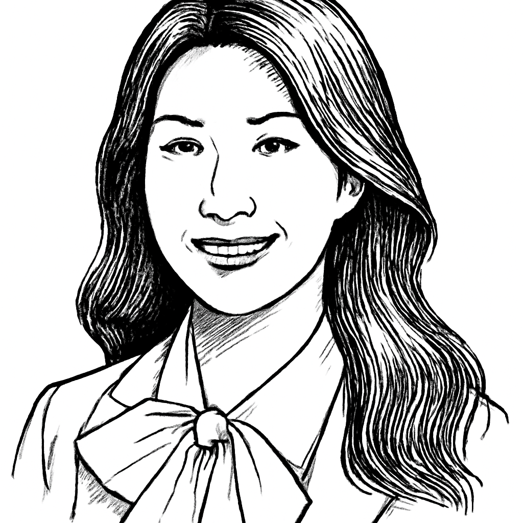 Drawn portrait of Evie Wang