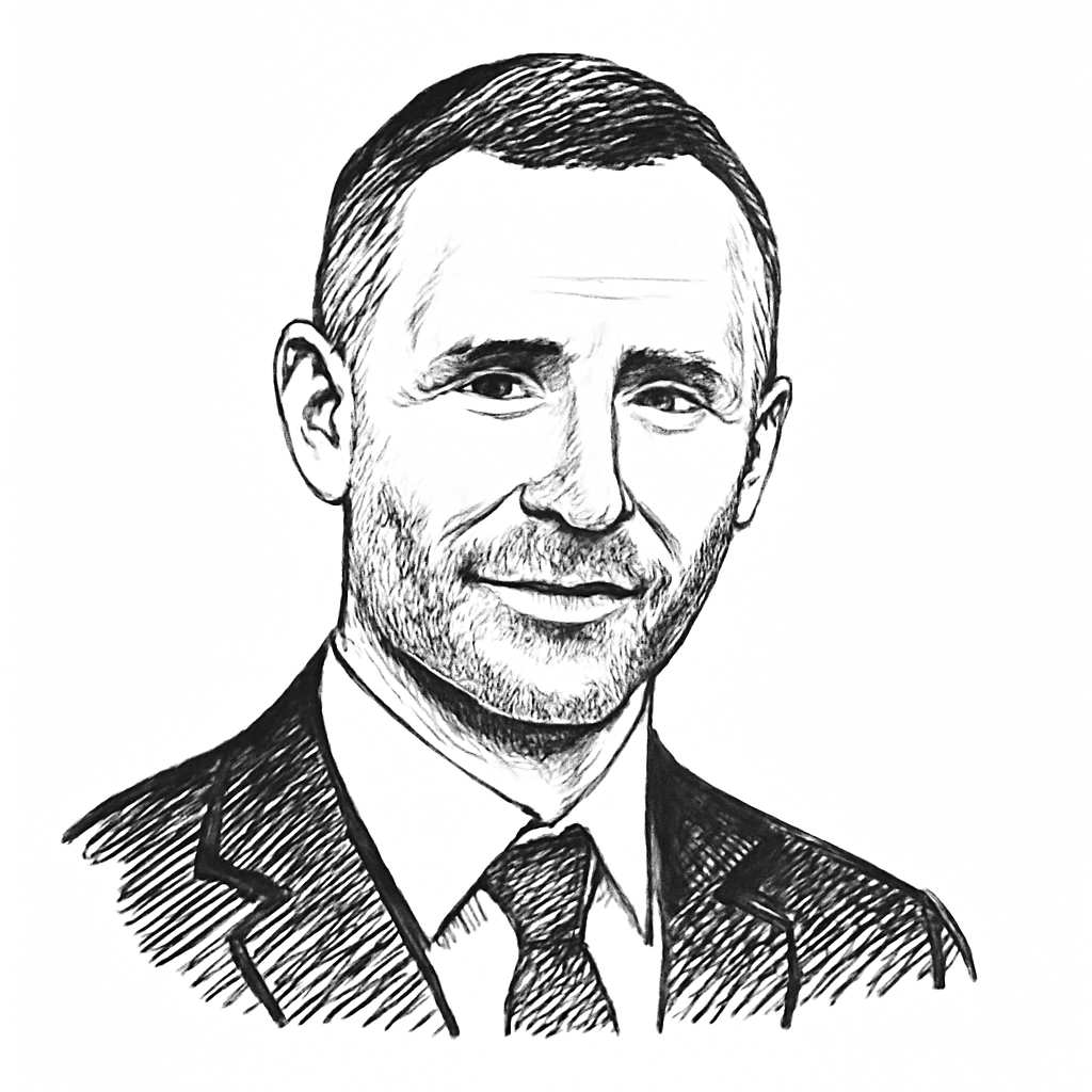 Drawn portrait of Jérôme Plouseau
