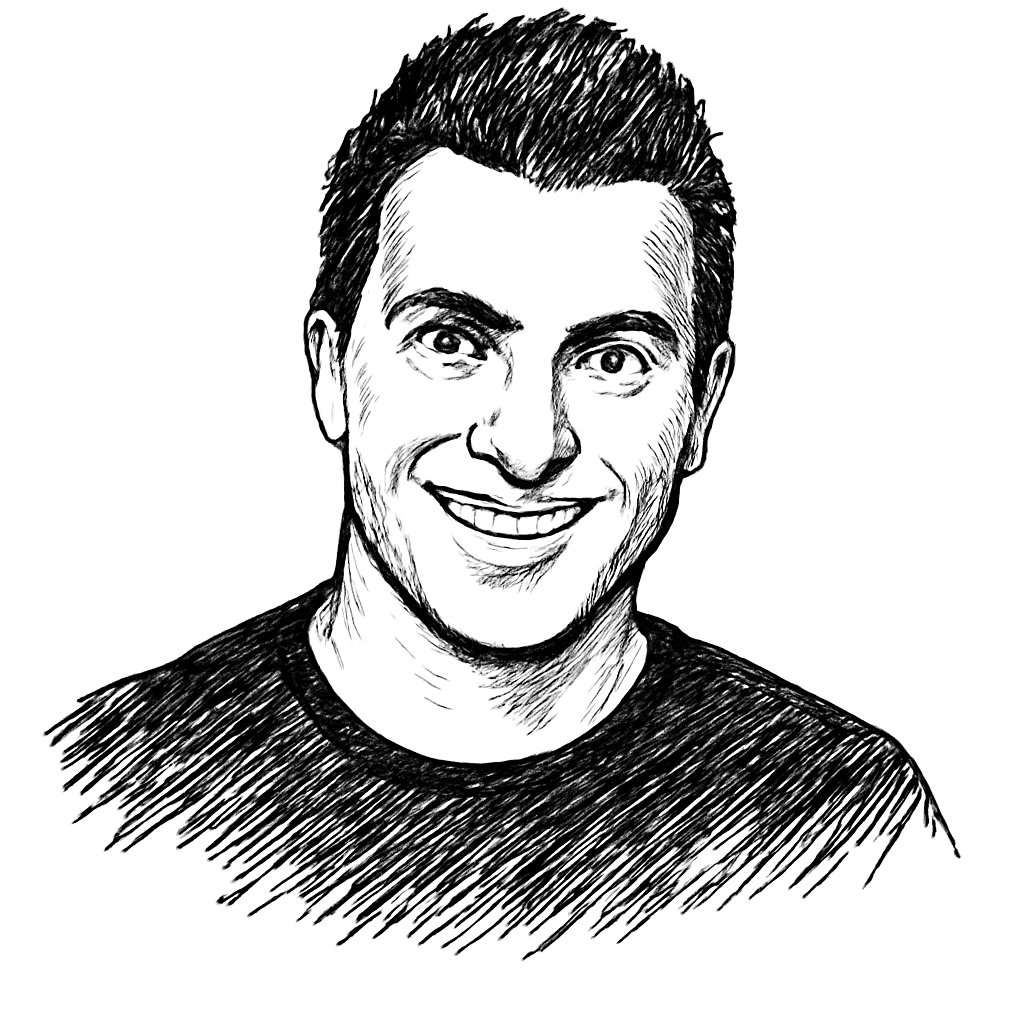 Drawn portrait of Brian Chesky