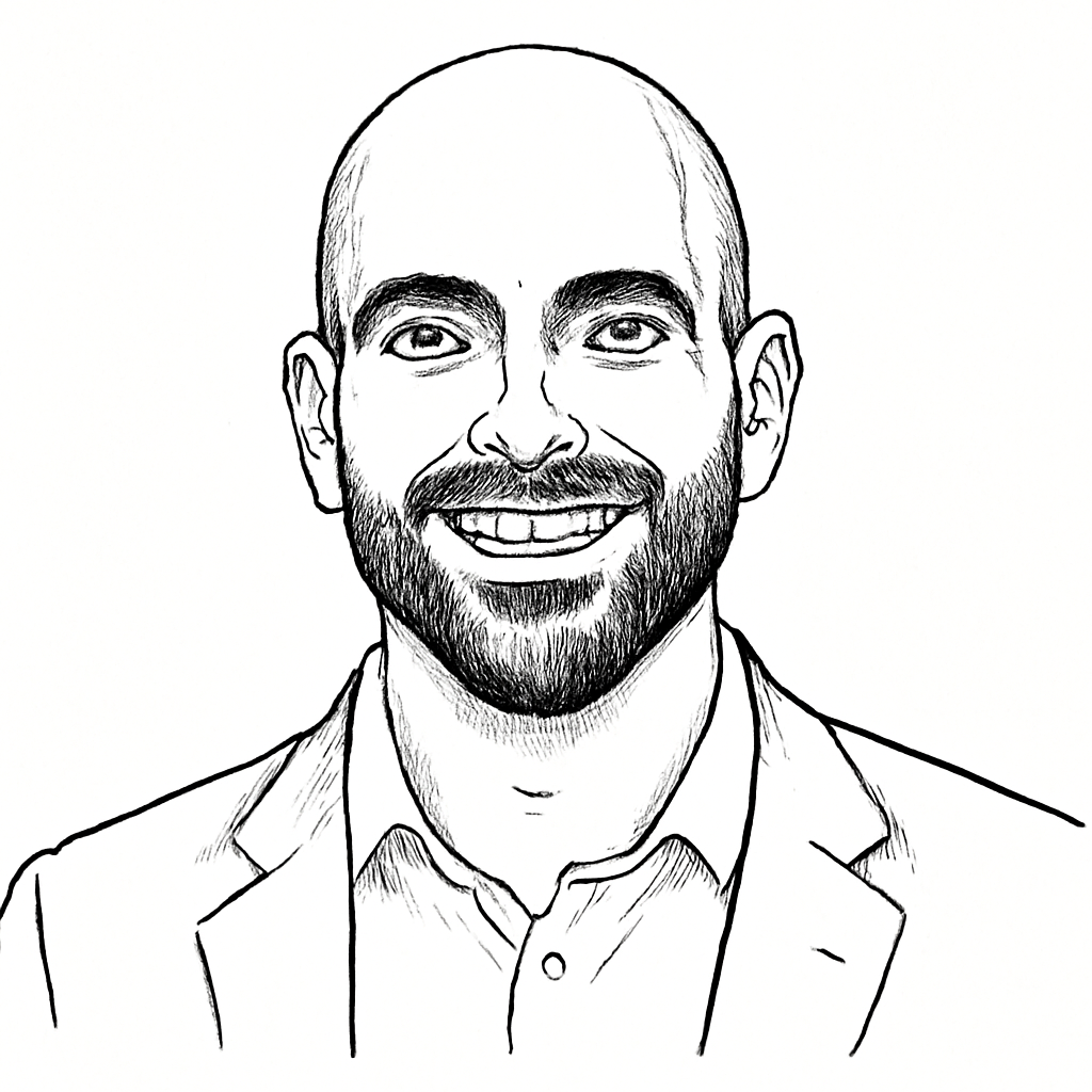 Drawn portrait of Ahmad Al-Dahle