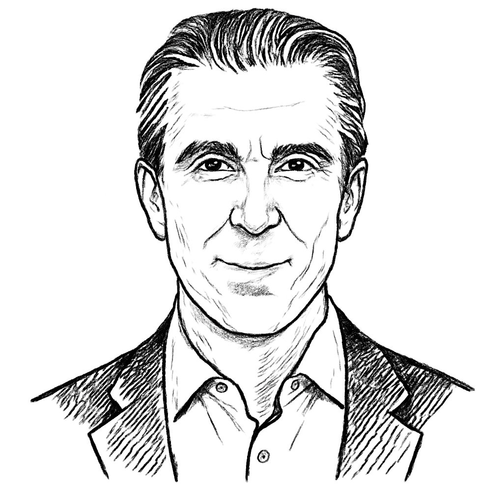 Drawn portrait of Dave Stephenson