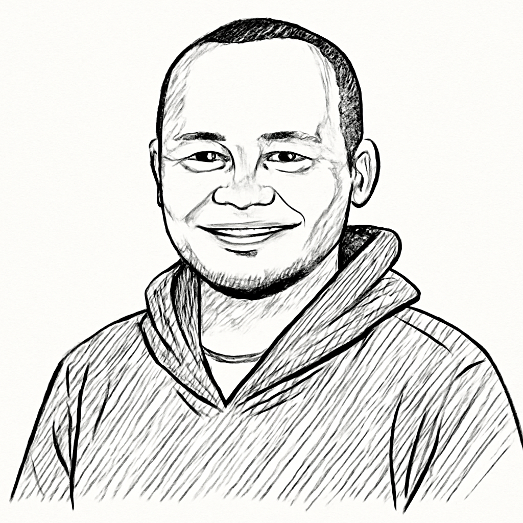 Drawn portrait of Leonidas Sánchez Franco