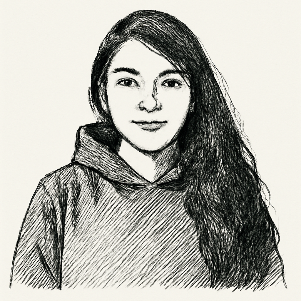 Drawn portrait of Maria Fernanda Gutiérrez Morales