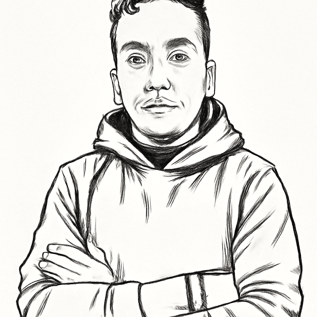 Drawn portrait of Daniel Jiménez Mendez