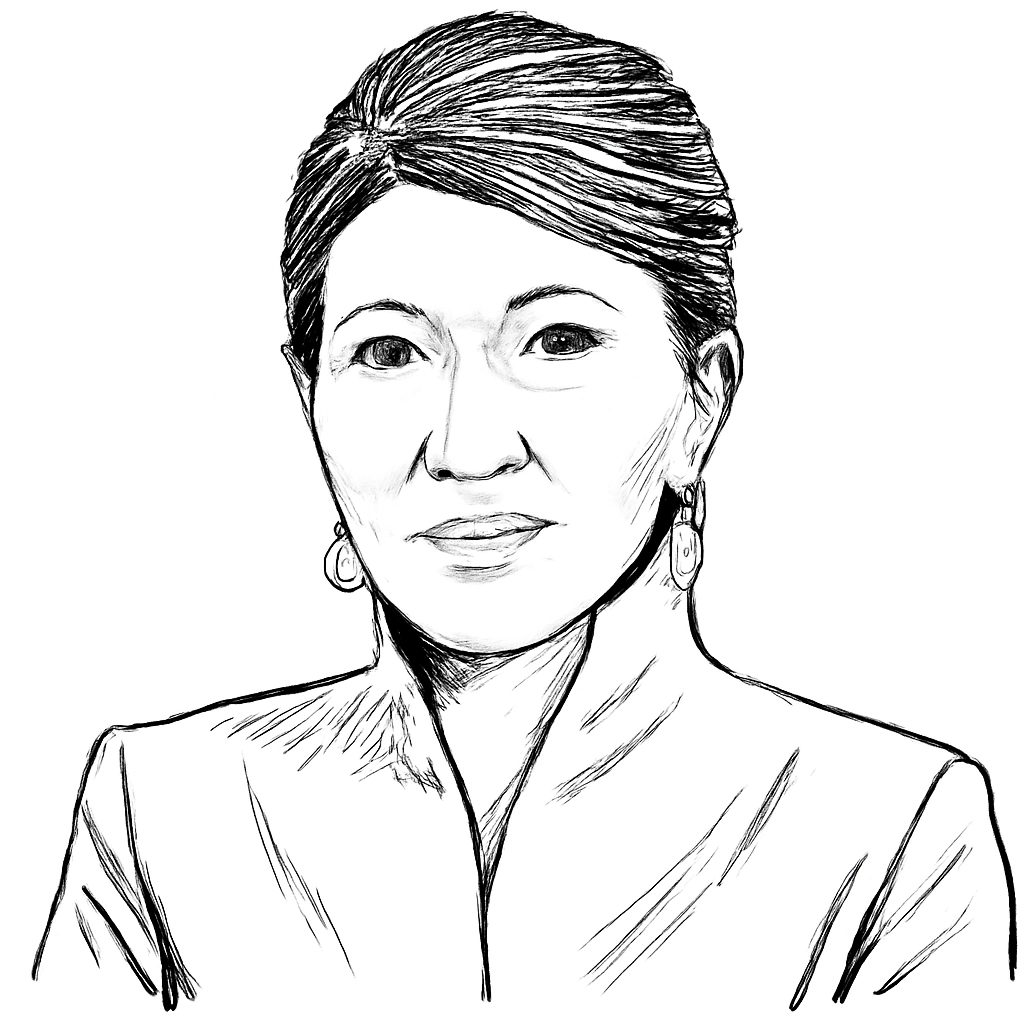 Drawn portrait of Wei Sun Christianson