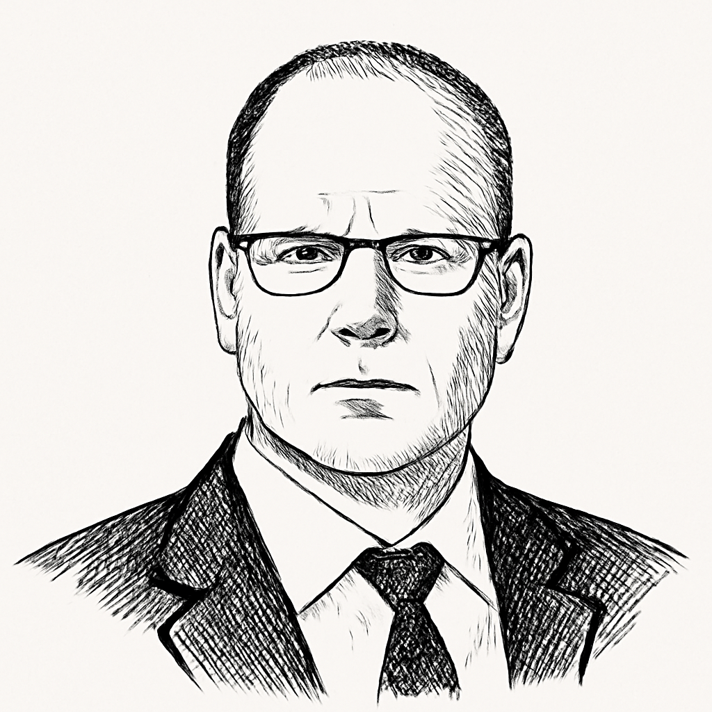 Drawn portrait of Charles Smith