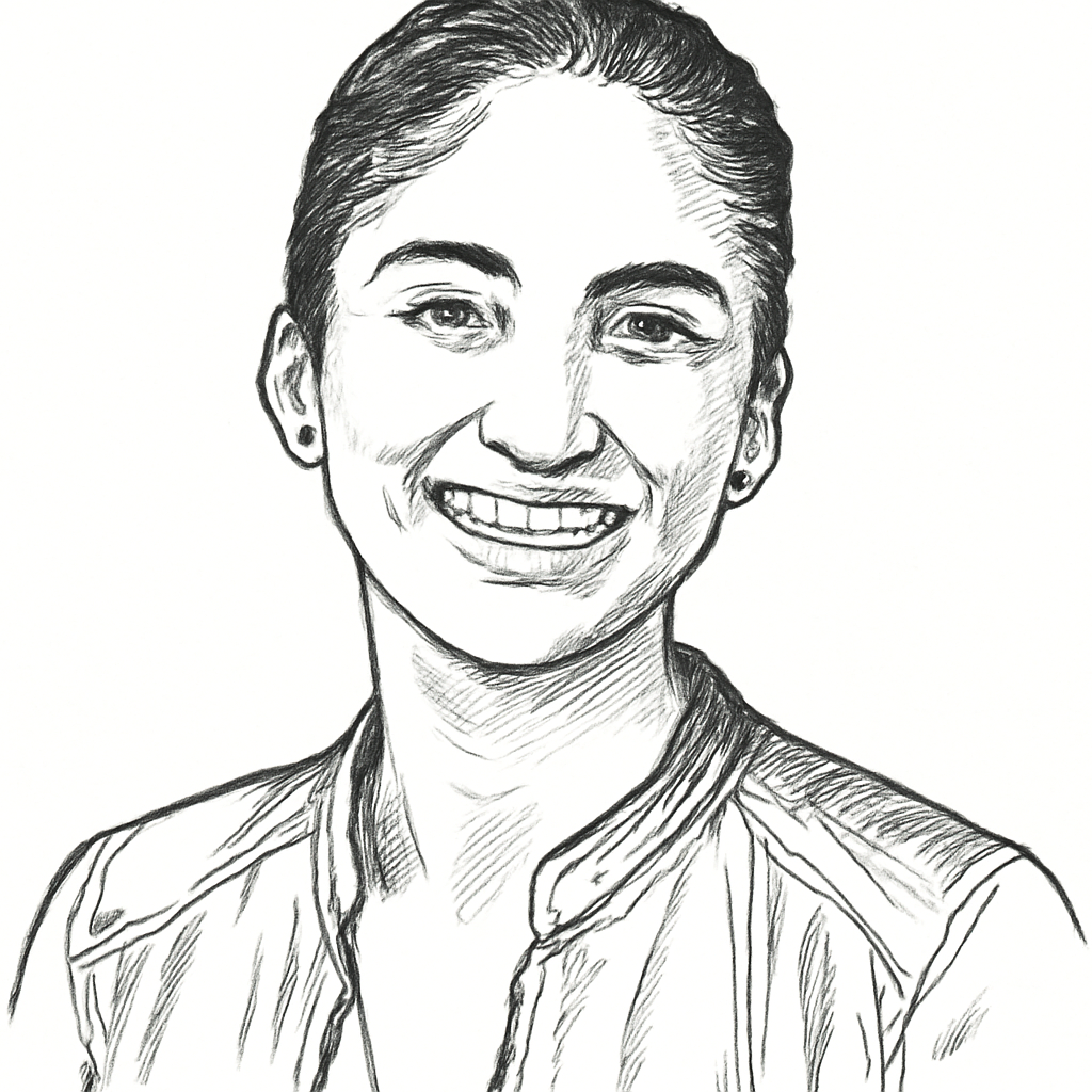 Drawn portrait of Sharon Yeshaya