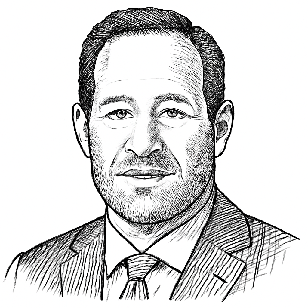 Drawn portrait of Eric Grossman