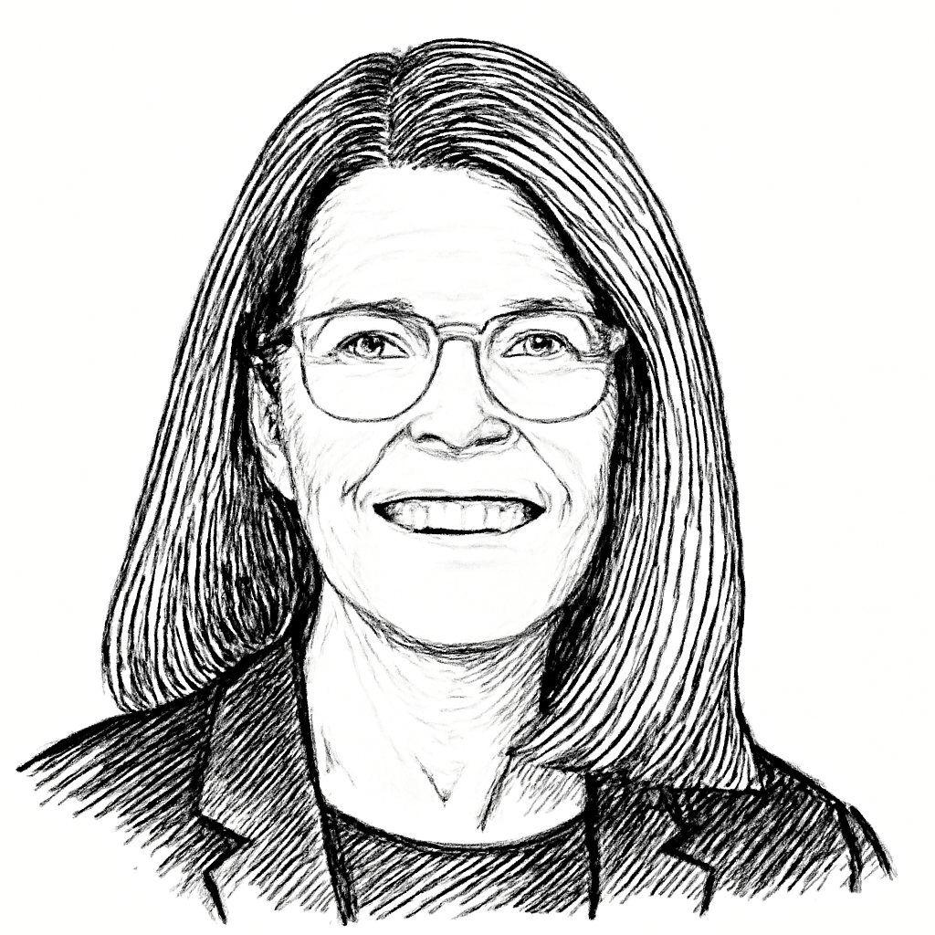 Drawn portrait of Rhonda Gibler