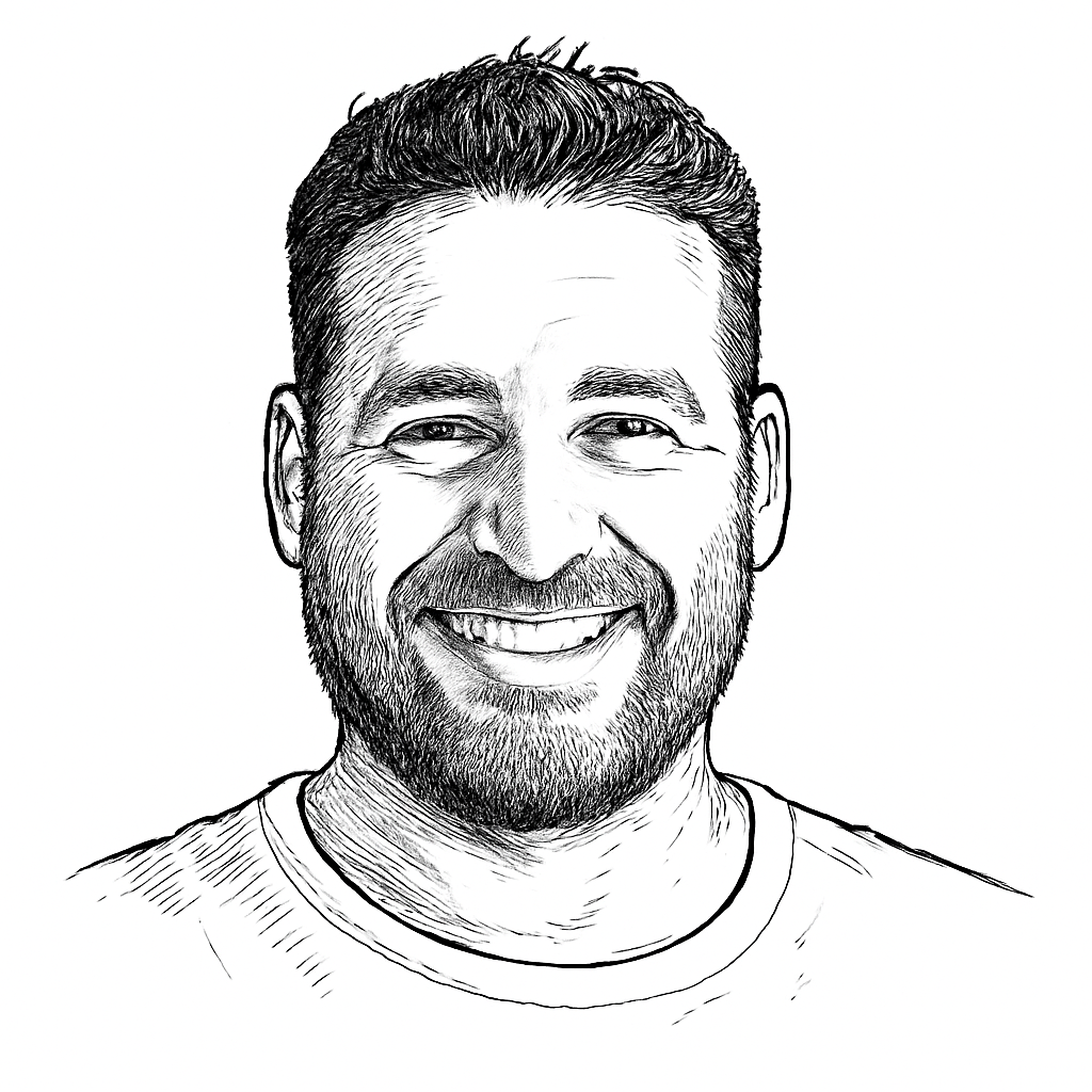 Drawn portrait of Ryan Evans