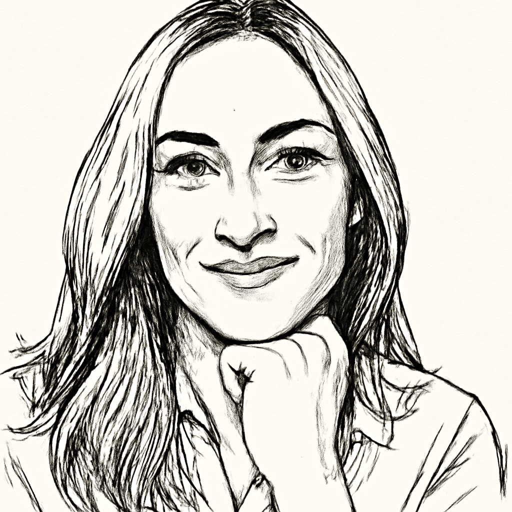 Drawn portrait of Carolyn Just