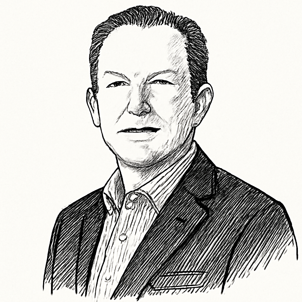 Drawn portrait of Steve Barnard