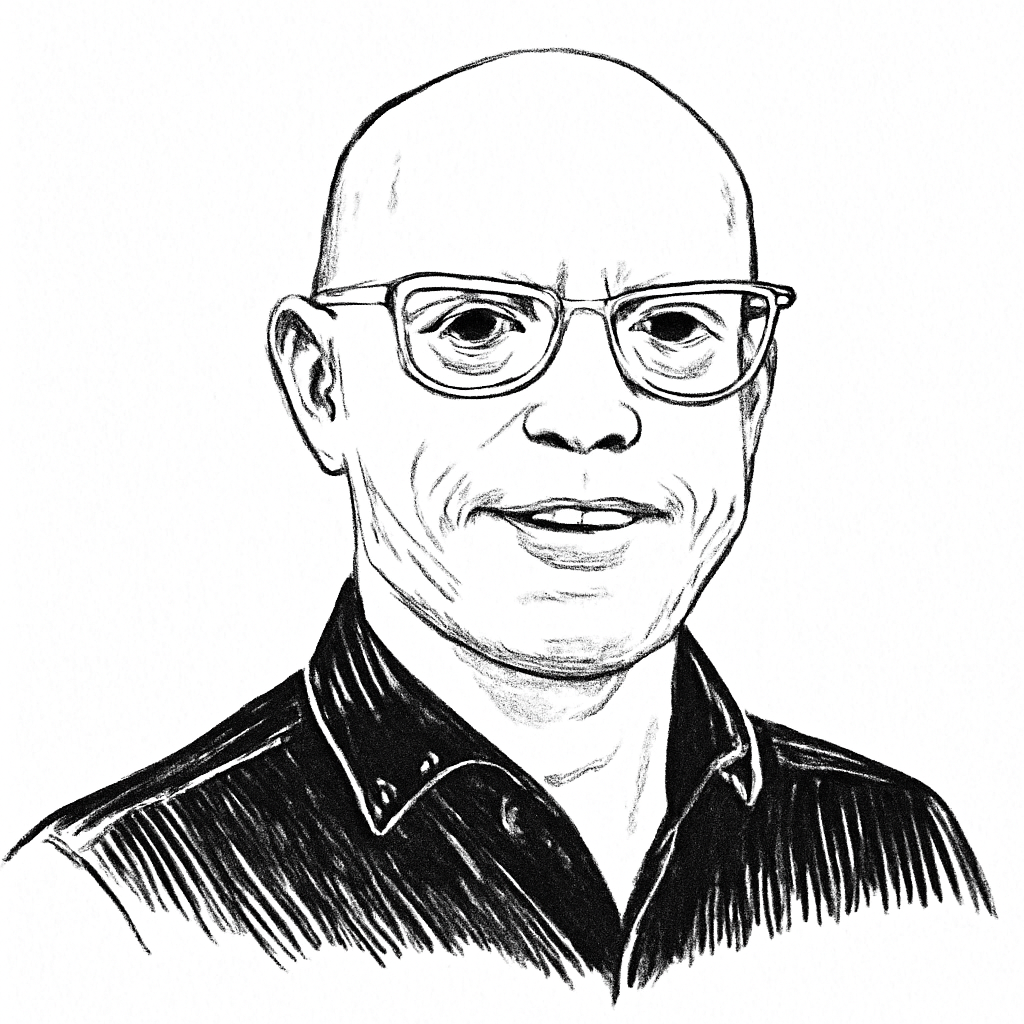 Drawn portrait of Stephane Garcia