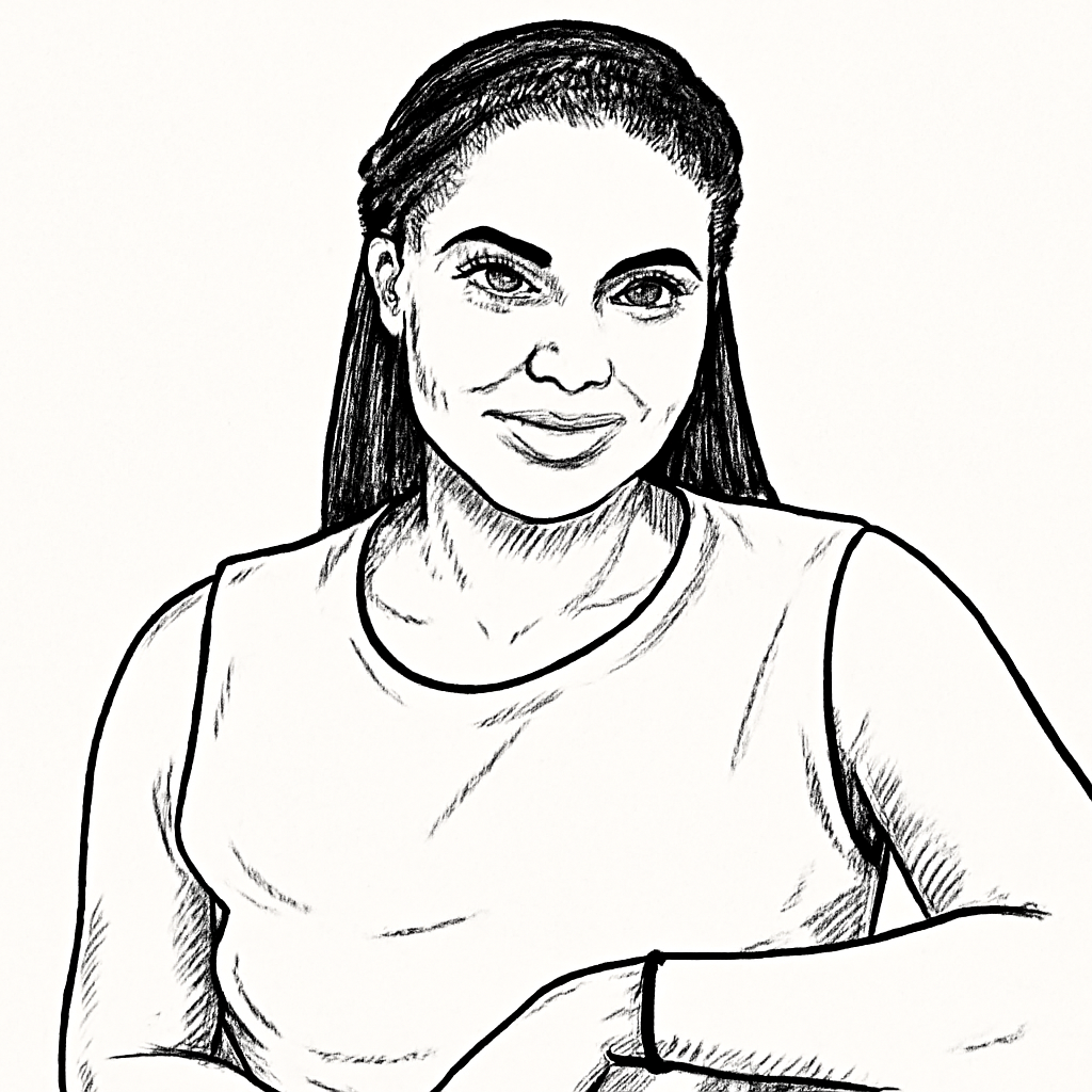 Drawn portrait of Emma Wareus
