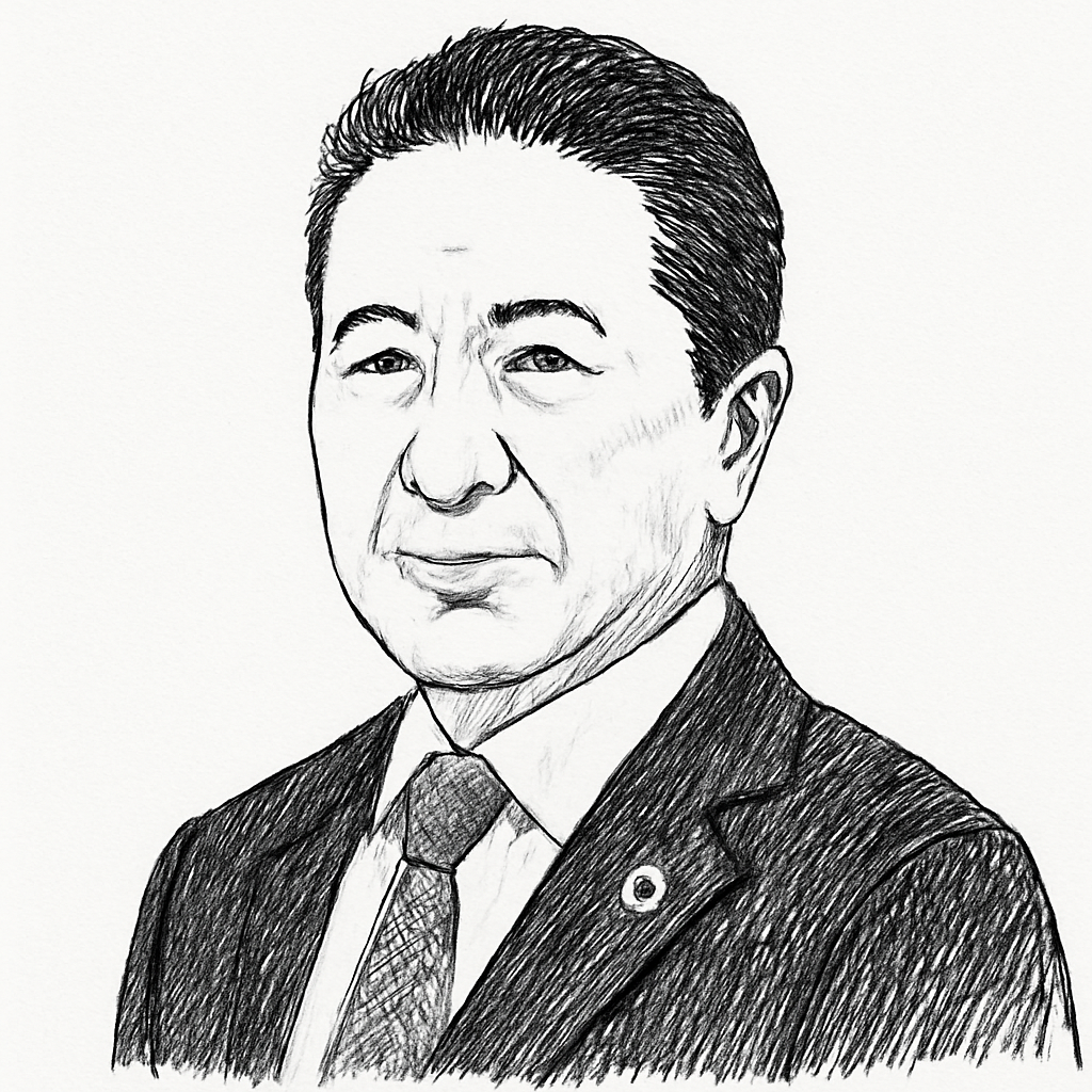 Drawn portrait of Akihiko Ogino