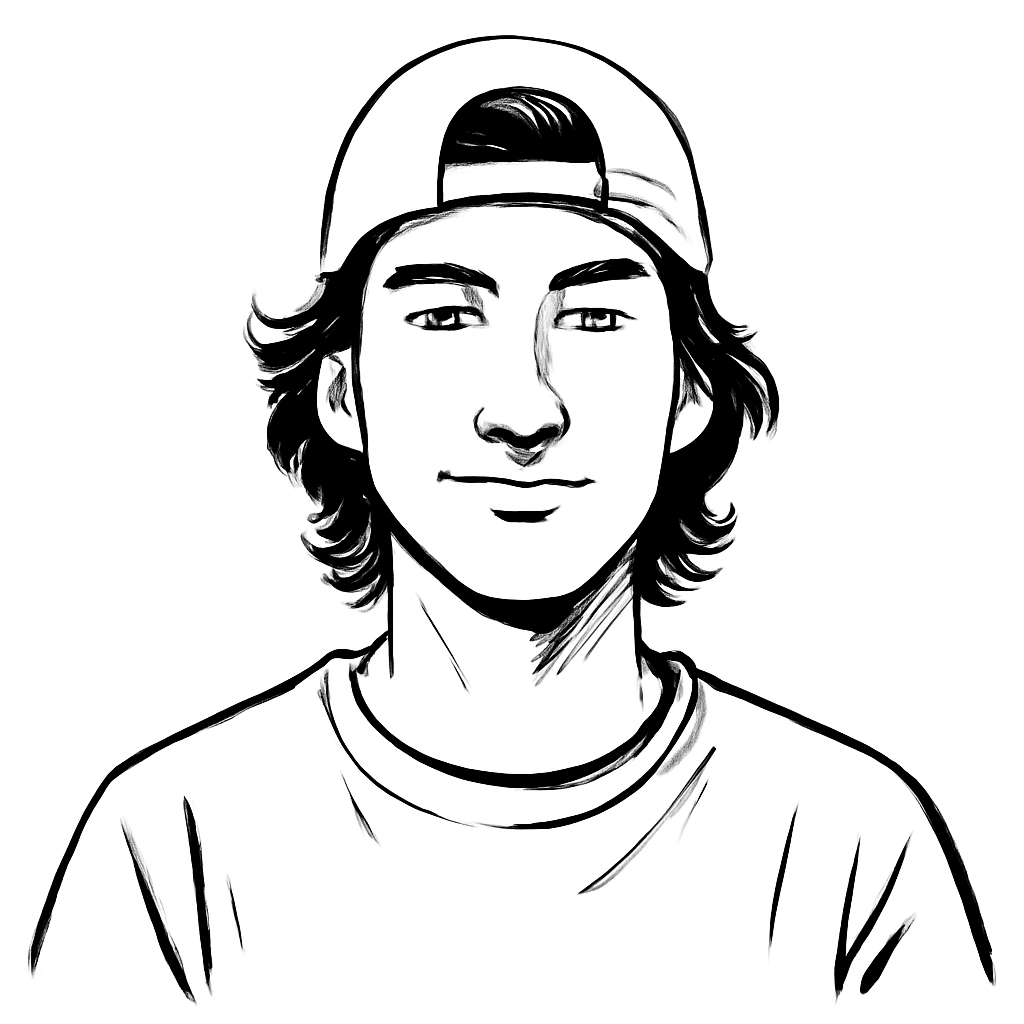 Drawn portrait of Mark Y. Chen