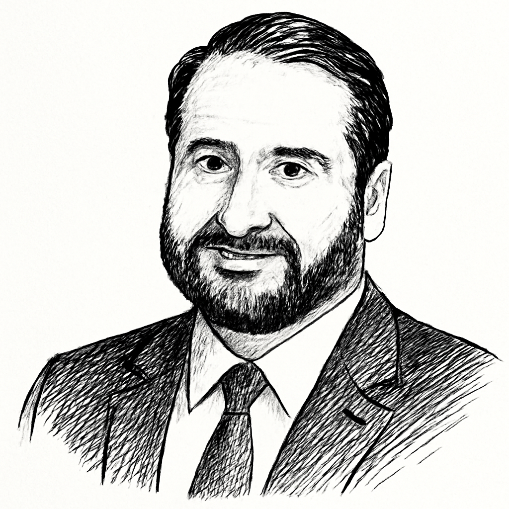 Drawn portrait of Jose Carlos Padilla